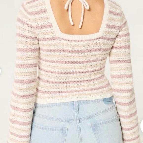 Hollister Pink and Cream Knit Top. Size XS Great Condition - Picture 2 of 8
